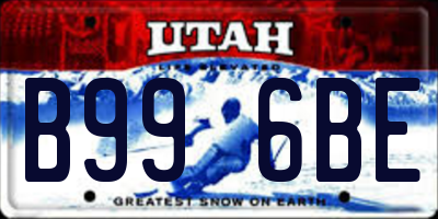 UT license plate B996BE