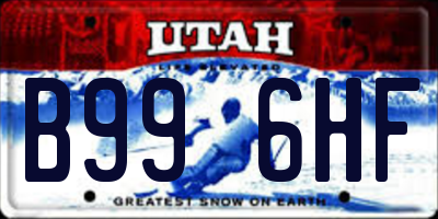 UT license plate B996HF
