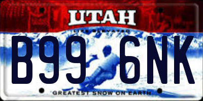 UT license plate B996NK