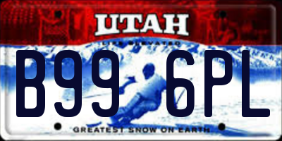 UT license plate B996PL