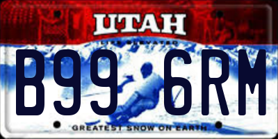 UT license plate B996RM
