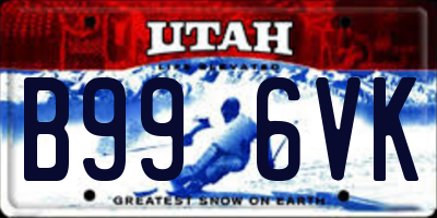 UT license plate B996VK