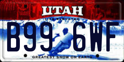 UT license plate B996WF