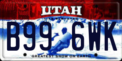UT license plate B996WK