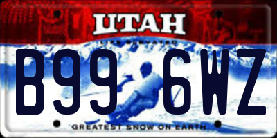 UT license plate B996WZ