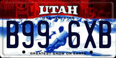 UT license plate B996XB