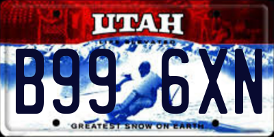 UT license plate B996XN