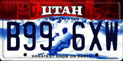 UT license plate B996XW