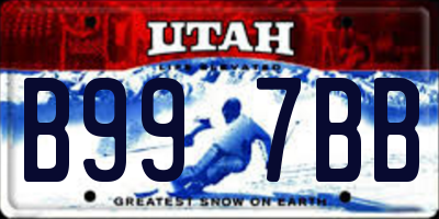 UT license plate B997BB