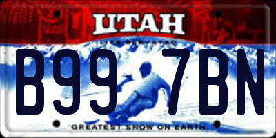 UT license plate B997BN