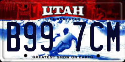 UT license plate B997CM