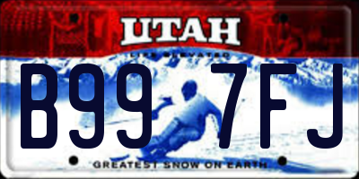 UT license plate B997FJ