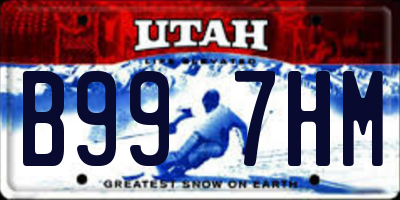UT license plate B997HM