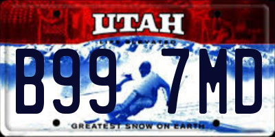 UT license plate B997MD