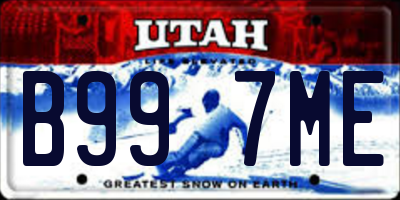 UT license plate B997ME