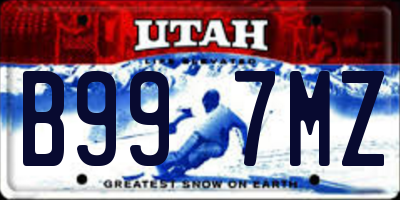 UT license plate B997MZ