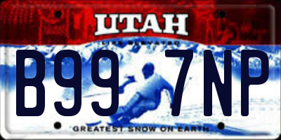 UT license plate B997NP