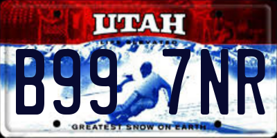 UT license plate B997NR