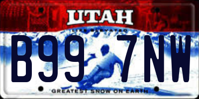 UT license plate B997NW