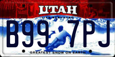 UT license plate B997PJ