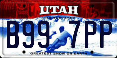 UT license plate B997PP