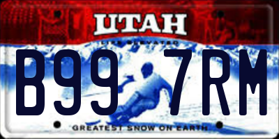 UT license plate B997RM