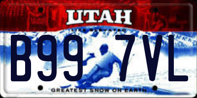UT license plate B997VL