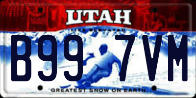 UT license plate B997VM