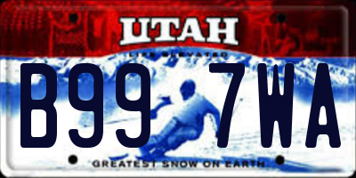 UT license plate B997WA