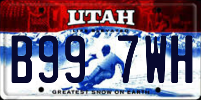UT license plate B997WH