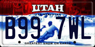 UT license plate B997WL