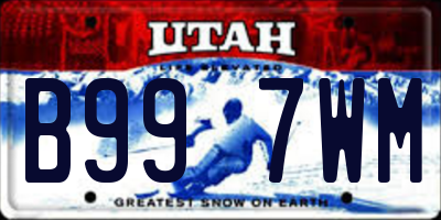 UT license plate B997WM