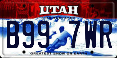 UT license plate B997WR
