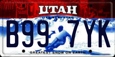 UT license plate B997YK