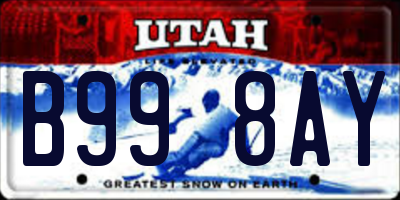 UT license plate B998AY