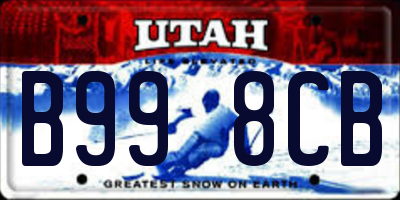 UT license plate B998CB