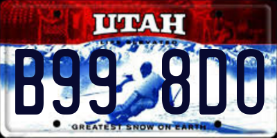 UT license plate B998DO