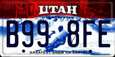 UT license plate B998FE