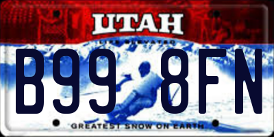 UT license plate B998FN