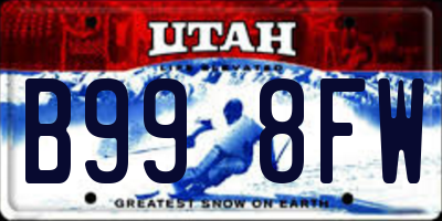 UT license plate B998FW
