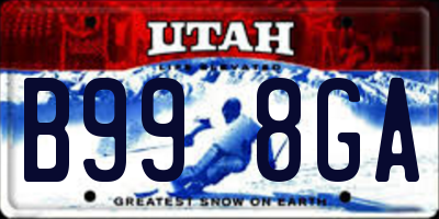UT license plate B998GA