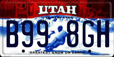 UT license plate B998GH