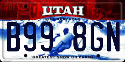 UT license plate B998GN