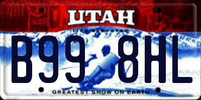 UT license plate B998HL
