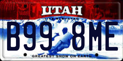 UT license plate B998ME