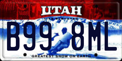 UT license plate B998ML