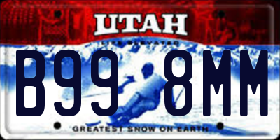 UT license plate B998MM