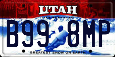 UT license plate B998MP