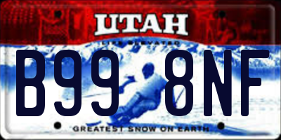 UT license plate B998NF