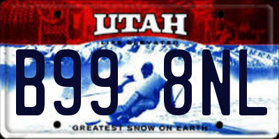 UT license plate B998NL
